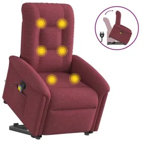Sillón reclinable de masaje elevable tela rojo tinto von , Sessel - Ref: Foro24-3303267, Preis: 285,44 €, Rabatt: %