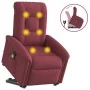 Sillón reclinable de masaje elevable tela rojo tinto by , Armchairs - Ref: Foro24-3303267, Price: 285,44 €, Discount: %