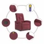 Sillón reclinable de masaje elevable tela rojo tinto by , Armchairs - Ref: Foro24-3303267, Price: 285,44 €, Discount: %