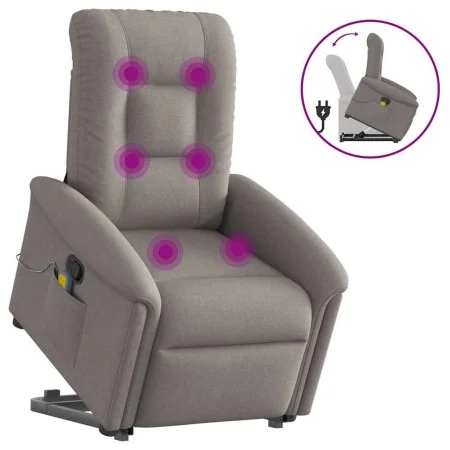 Sillón reclinable de masaje elevable tela gris taupé by , Armchairs - Ref: Foro24-3303271, Price: 301,97 €, Discount: %