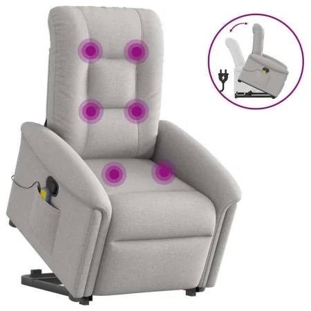 Sillón de masaje reclinable de pie de tela gris nube by , Armchairs - Ref: Foro24-3303273, Price: 294,49 €, Discount: %
