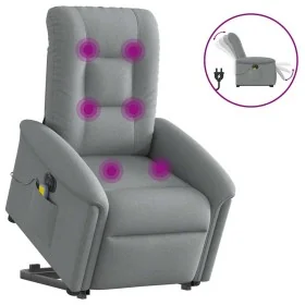 Sillón de masaje eléctrico reclinable elevable tela gris claro by , Armchairs - Ref: Foro24-3303284, Price: 345,70 €, Discoun...