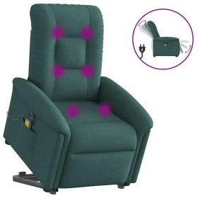 Sillón masaje eléctrico reclinable elevable tela verde oscuro by , Armchairs - Ref: Foro24-3303290, Price: 343,07 €, Discount: %
