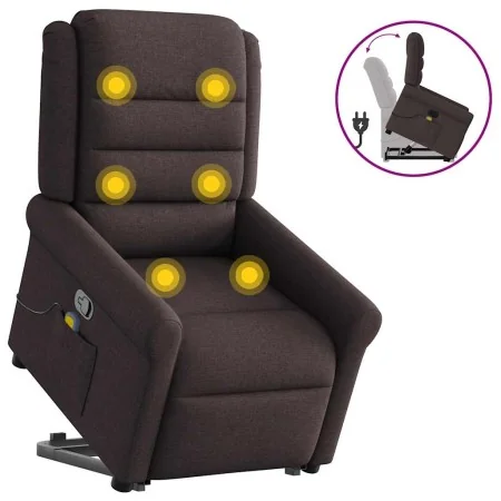 Silla de masaje reclinable de pie de tela marrón oscuro by , Armchairs - Ref: Foro24-3303329, Price: 299,38 €, Discount: %