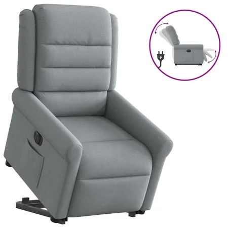 Sillón eléctrico reclinable elevable de tela gris claro de , Sillones - Ref: Foro24-3303334, Precio: 344,55 €, Descuento: %