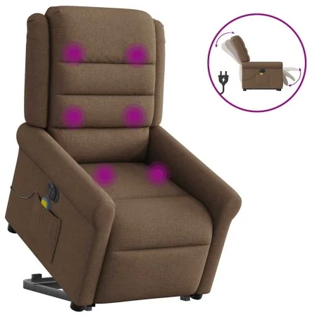 Sillón de masaje eléctrico reclinable elevable tela marrón by , Armchairs - Ref: Foro24-3303348, Price: 331,33 €, Discount: %