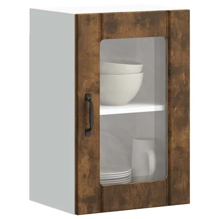 Armario de pared para cocina puerta cristal Lucca roble ahumado de , Armarios de cocina - Ref: Foro24-853772, Precio: 58,96 €...