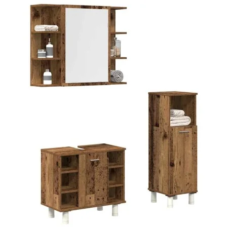 Juego de muebles de baño 3 piezas madera ingeniería envejecida von , Badezimmermöbel - Ref: Foro24-3328567, Preis: 189,59 €, ...