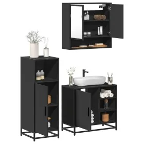 Juego de muebles de baño 3 pzas madera contrachapada negro von , Badezimmermöbel - Ref: Foro24-3300995, Preis: 225,47 €, Raba...
