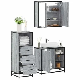 Set de muebles de baño 3 pzas madera contrachapada gris sonoma von , Badezimmermöbel - Ref: Foro24-3301028, Preis: 244,46 €, ...