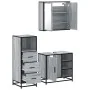 Set de muebles de baño 3 pzas madera contrachapada gris sonoma by , Bathroom furniture - Ref: Foro24-3301028, Price: 244,44 €...