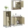 Set de muebles de baño 3 pzas madera contrachapada roble Sonoma de , Muebles de baño - Ref: Foro24-3300976, Precio: 196,67 €,...