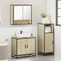 Set de muebles de baño 3 pzas madera contrachapada roble Sonoma de , Muebles de baño - Ref: Foro24-3300976, Precio: 196,67 €,...