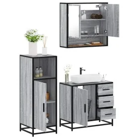 Set de muebles de baño 3 pzas madera contrachapada gris sonoma von , Badezimmermöbel - Ref: Foro24-3300988, Preis: 245,19 €, ...