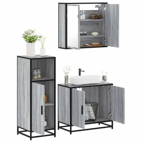 Set de muebles de baño 3 pzas madera contrachapada gris sonoma von , Badezimmermöbel - Ref: Foro24-3300948, Preis: 213,17 €, ...