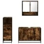 Set de muebles baño 3 pzas madera contrachapada roble ahumado de , Muebles de baño - Ref: Foro24-3301042, Precio: 241,44 €, D...