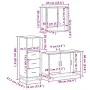 Set de muebles baño 3 pzas madera contrachapada roble ahumado de , Muebles de baño - Ref: Foro24-3301042, Precio: 241,44 €, D...