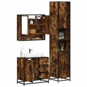 Set de muebles baño 3 pzas madera contrachapada roble ahumado von , Badezimmermöbel - Ref: Foro24-3301107, Preis: 301,56 €, R...