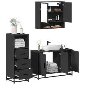 Juego de muebles de baño 3 pzas madera contrachapada negro von , Badezimmermöbel - Ref: Foro24-3301040, Preis: 254,23 €, Raba...