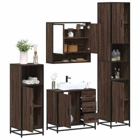 Set de muebles baño 4 pzas madera contrachapada roble marrón von , Badezimmermöbel - Ref: Foro24-3301229, Preis: 409,67 €, Ra...