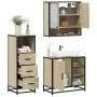Set de muebles de baño 3 pzas madera contrachapada roble Sonoma by , Bathroom furniture - Ref: Foro24-3301056, Price: 218,31 ...