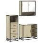 Set de muebles de baño 3 pzas madera contrachapada roble Sonoma by , Bathroom furniture - Ref: Foro24-3301056, Price: 218,31 ...
