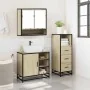 Set de muebles de baño 3 pzas madera contrachapada roble Sonoma by , Bathroom furniture - Ref: Foro24-3301056, Price: 218,31 ...
