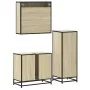 Set de muebles de baño 3 pzas madera contrachapada roble Sonoma by , Bathroom furniture - Ref: Foro24-3301056, Price: 218,31 ...