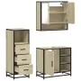 Set de muebles de baño 3 pzas madera contrachapada roble Sonoma by , Bathroom furniture - Ref: Foro24-3301056, Price: 218,31 ...