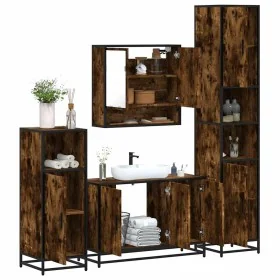 Set de muebles baño 4 pzas madera contrachapada roble ahumado von , Badezimmermöbel - Ref: Foro24-3301222, Preis: 421,00 €, R...