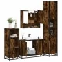 Set de muebles baño 4 pzas madera contrachapada roble ahumado by , Bathroom furniture - Ref: Foro24-3301222, Price: 419,47 €,...