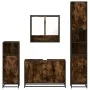 Set de muebles baño 4 pzas madera contrachapada roble ahumado by , Bathroom furniture - Ref: Foro24-3301222, Price: 419,47 €,...