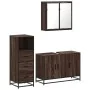 Set de muebles baño 3 pzas madera contrachapada roble marrón de , Muebles de baño - Ref: Foro24-3301014, Precio: 233,07 €, De...