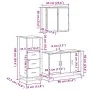 Set de muebles baño 3 pzas madera contrachapada roble marrón de , Muebles de baño - Ref: Foro24-3301014, Precio: 233,07 €, De...