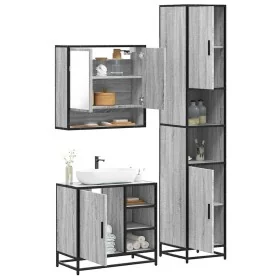Set de muebles de baño 3 pzas madera contrachapada gris sonoma von , Badezimmermöbel - Ref: Foro24-3301118, Preis: 300,62 €, ...
