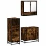 Set de muebles baño 3 pzas madera contrachapada roble ahumado von , Badezimmermöbel - Ref: Foro24-3301037, Preis: 210,38 €, R...
