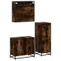 Set de muebles baño 3 pzas madera contrachapada roble ahumado von , Badezimmermöbel - Ref: Foro24-3301037, Preis: 210,38 €, R...