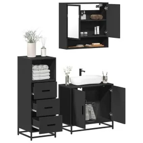 Juego de muebles de baño 3 pzas madera contrachapada negro von , Badezimmermöbel - Ref: Foro24-3301035, Preis: 227,72 €, Raba...