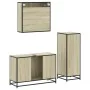 Set de muebles de baño 3 pzas madera contrachapada roble Sonoma von , Badezimmermöbel - Ref: Foro24-3300981, Preis: 212,26 €,...