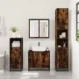 Set de muebles baño 4 pzas madera contrachapada roble ahumado de , Muebles de baño - Ref: Foro24-3301187, Precio: 330,75 €, D...