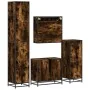 Set de muebles baño 4 pzas madera contrachapada roble ahumado de , Muebles de baño - Ref: Foro24-3301187, Precio: 330,75 €, D...