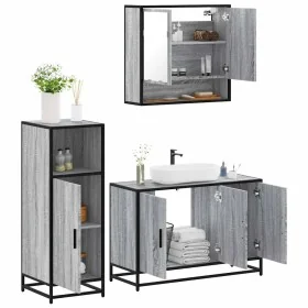 Set de muebles de baño 3 pzas madera contrachapada gris sonoma von , Badezimmermöbel - Ref: Foro24-3300983, Preis: 234,55 €, ...