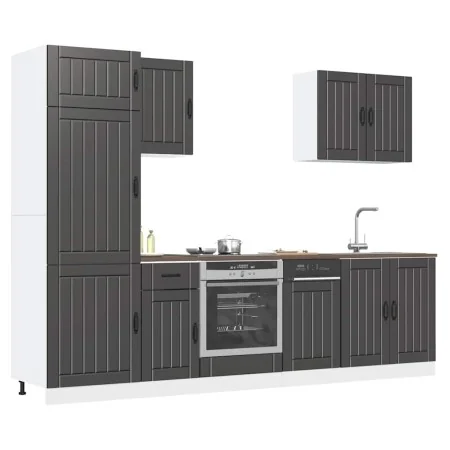 Mueble de cocina Kalmar negra 7 piezas madera contrachapada de , Armarios de cocina - Ref: Foro24-3314772, Precio: 568,00 €, ...