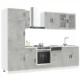 Mueble cocina Kalmar gris hormigón 8 pzas madera contrachapada von , Küchenschränke - Ref: Foro24-3314815, Preis: 601,06 €, R...