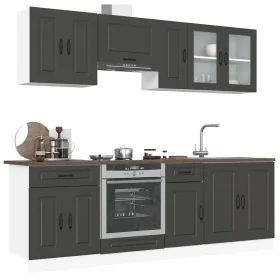 Mueble de cocina Kalmar negra 8 piezas madera contrachapada by , Kitchen cabinets - Ref: Foro24-3314822, Price: 594,64 €, Dis...