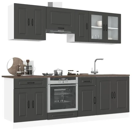 Mueble de cocina Kalmar negra 8 piezas madera contrachapada von , Küchenschränke - Ref: Foro24-3314822, Preis: 595,09 €, Raba...