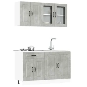 Mueble cocina Kalmar gris hormigón 4 pzas madera contrachapada by , Kitchen cabinets - Ref: Foro24-3314855, Price: 276,61 €, ...