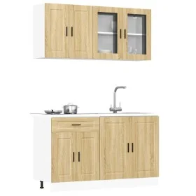 Mueble cocina Kalmar roble sonoma 4 pzas madera contrachapada de , Armarios de cocina - Ref: Foro24-3314874, Precio: 297,01 €...