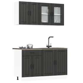 Mueble de cocina Kalmar negra 4 piezas madera contrachapada von , Küchenschränke - Ref: Foro24-3314862, Preis: 306,24 €, Raba...