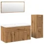 Juego de muebles baño 4 piezas madera ingeniería roble artisan by , Bathroom furniture - Ref: Foro24-3328602, Price: 289,47 €...